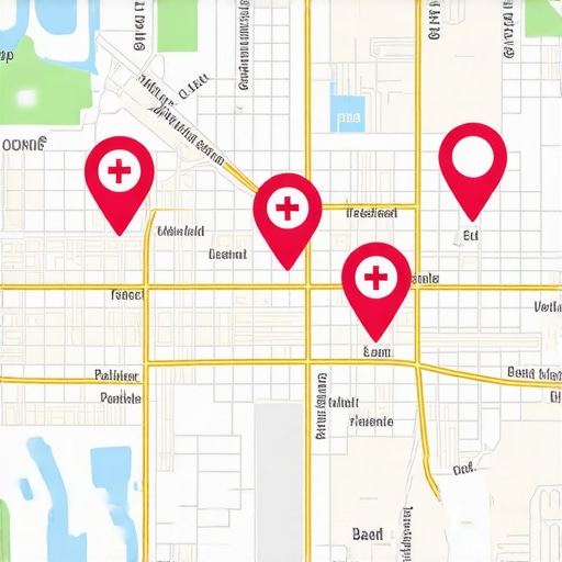 Fresno city map highlighting local business markers for SEO