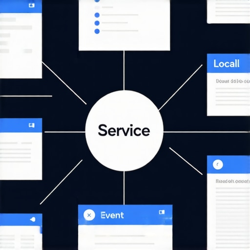 Infographic showing schema markup types and how they enhance local search results.
