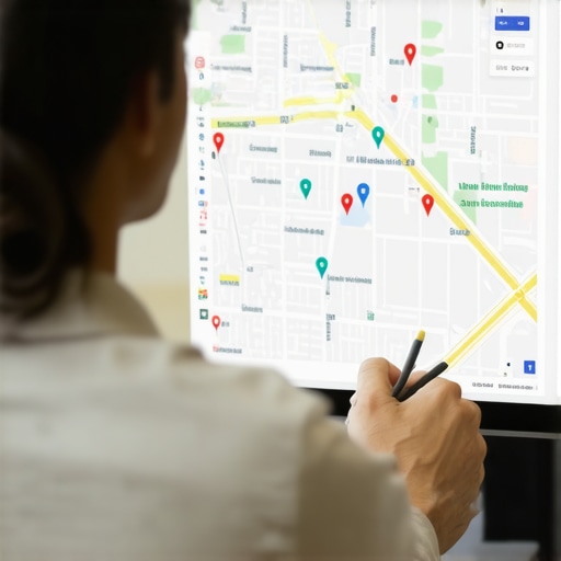 Business owner reviewing Fresno Google Maps rankings on a computer