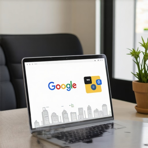 Business owner working on Google profile with Fresno landmarks in background