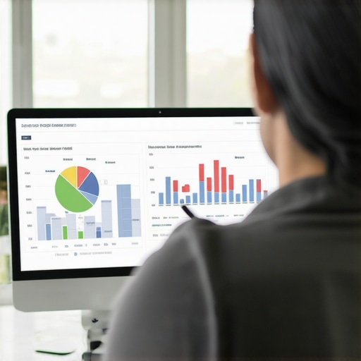 Person analyzing Fresno local SEO data on a laptop with city view.