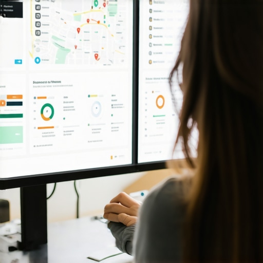 Analyzing Fresno Local SEO Data Person reviewing Fresno local SEO metrics on a laptop, emphasizing map rankings and analytics.