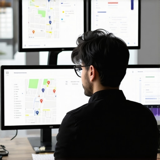 Digital marketer working with SEO software for Fresno maps