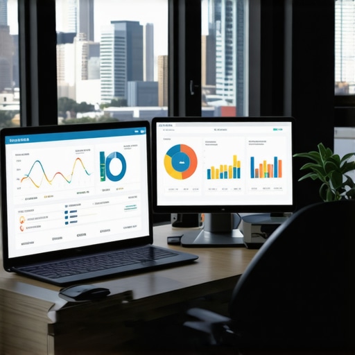 SEO Tools for Fresno Businesses A person analyzing SEO data with Fresno cityscape on screen