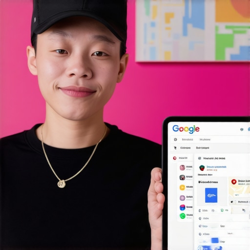 Fresno business owner working on laptop with maps and reviews for local SEO