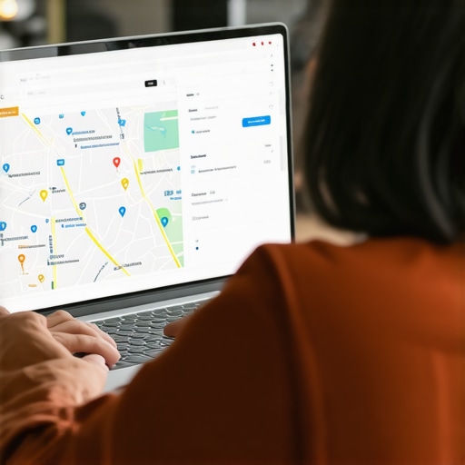 A professional reviewing SEO analytics on a laptop for Fresno business map optimization