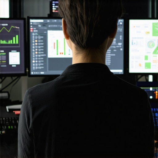 Person analyzing local SEO analytics on computer screens to maintain Fresno map rankings.