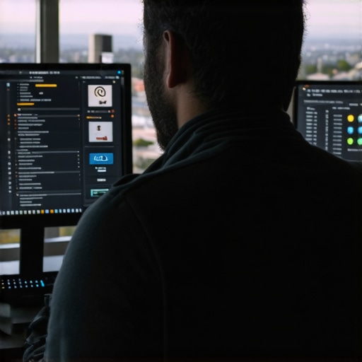Digital marketer reviewing Fresno local SEO analytics on computer screens.