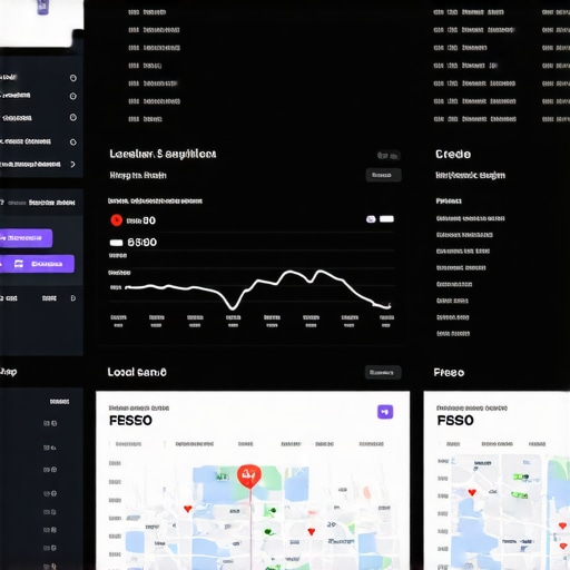 Screenshot of local SEO analytics on a computer monitor showing graphs and Fresno map data.