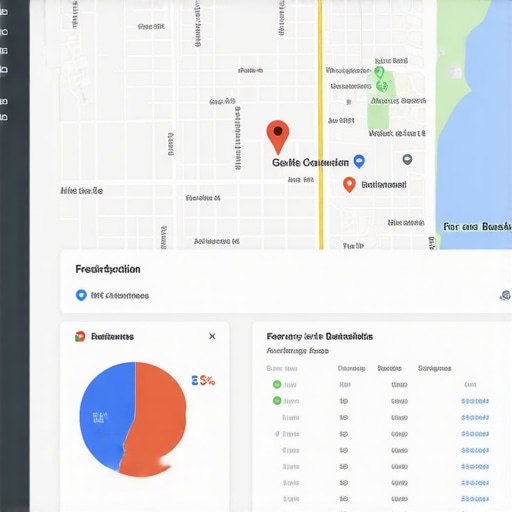 Screenshot of Google My Business dashboard with local optimization metrics