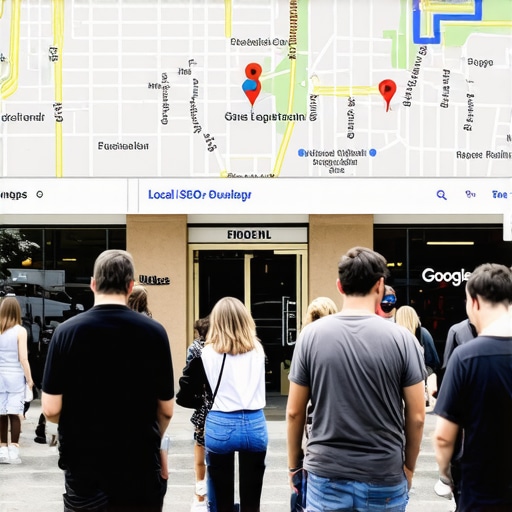 Fresno business storefront showing Google Maps interface for local SEO