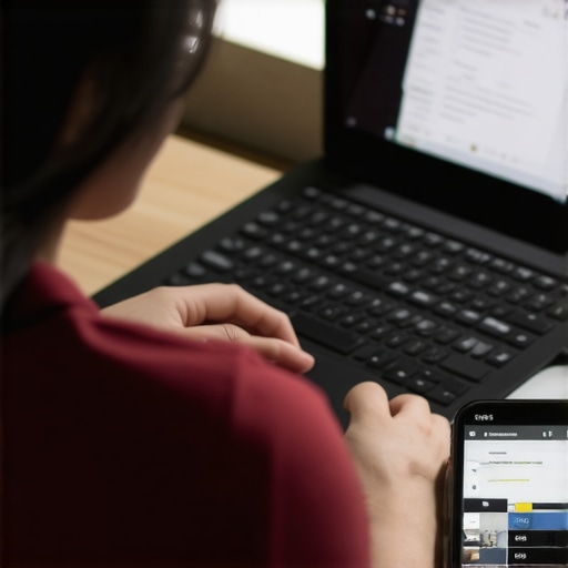 Person working on website speed optimization on laptop and mobile