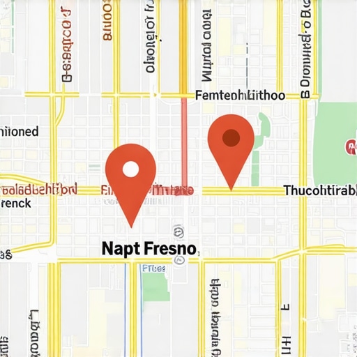 Fresno Local Business Map Pack Strategy Fresno business map showing ranking positions and map pack locations.